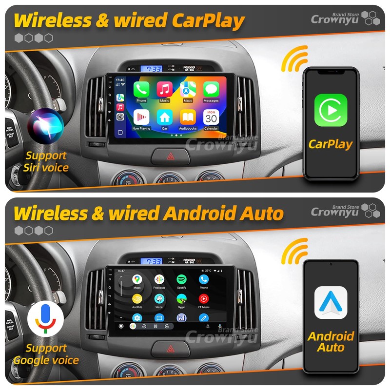Crownyu for Elantra 2007 2008 2009 2010 Radio Compatible with