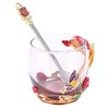 Glass Cup Innovative Flower Tea Cup with Spoon Drink Mug