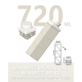 BEAUTAIL Collapsible Water Bottles 720ml 24.3oz, Foldable Portable Water Bottle, Lightweight Reusable Leakproof for Travel Camping Hiking Cycling Yoga Sports Outdoor School Office, 1 Pack, Starlight