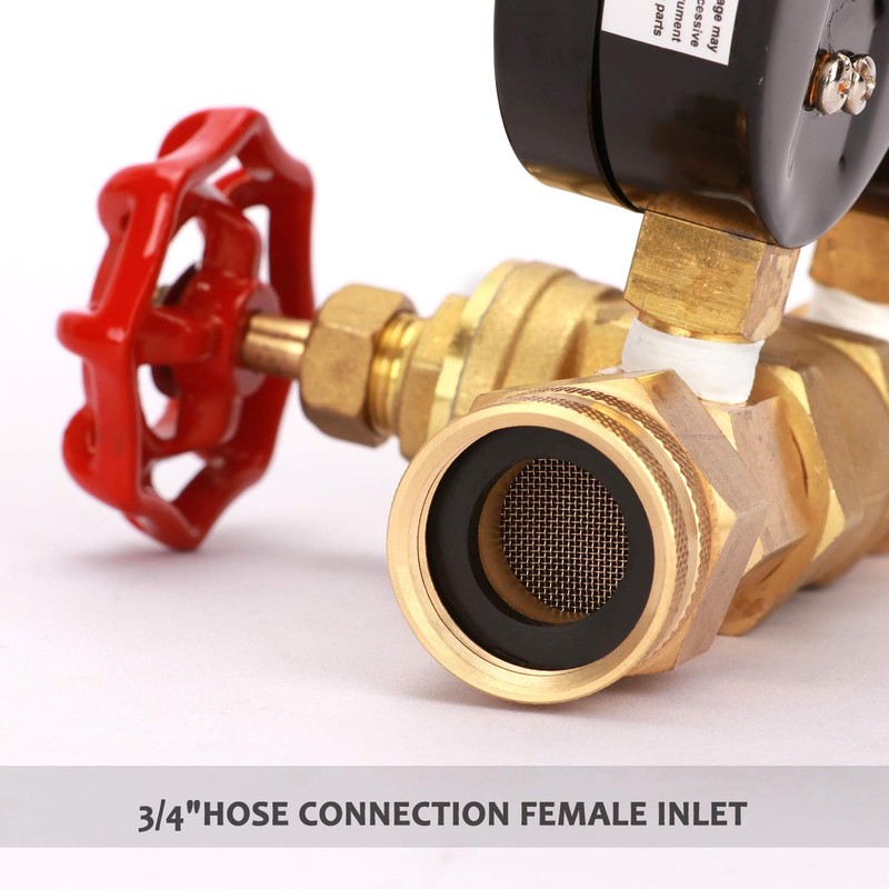 MEASUREMAN Water Pressure and Flow Test Gauge Assembly, Dual Measurement