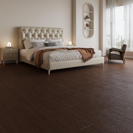 Floor Tiles Peel and Stick Vinyl Floor 36 x 6 inch Luxury Self Adhesive Waterproof Flooring Planks DIY for Bedroom, Kitchen, Living Room, RV, Wood Look Plank Cover 18 Sq. Ft, 12-Pack, Brown Stone