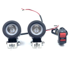 TIGRE BLANC Spotlight, Motorcycle, General Purpose Headlight, Fog Lamp, 10W, Work Light, 12 V, 24 V, Set of 2, White