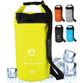 Enthusiast Gear Dry Bag Cooler - Roll Top Insulated Backpack – Portable, Collapsible, Waterproof with Padded Shoulder Strap - Perfect for Kayaking Fishing Beach Hiking -15L