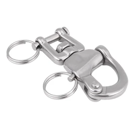 Ymiko Broche Giratorio de Acero Inoxidable, Grillete Giratorio de Mandíbula de Acero Inoxidable 316 Compatible con Velero Spinnaker Driza (70 mm)
