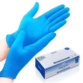 Guantes de Nitrilo Azules - Alta calidad - Sin Polvo - Diseño Ambidiestro- Ajuste Perfecto - Desechables y Resistentes.