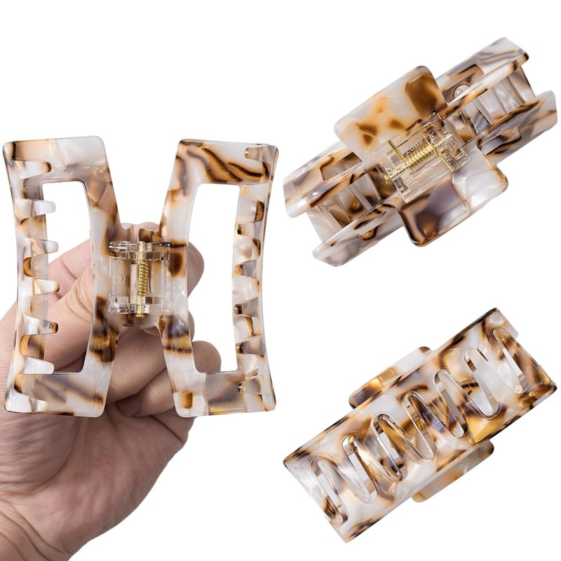 SINIDE Acetate Tortoise Shell Hair Claw Clips, Medium Cellulose Celluloid