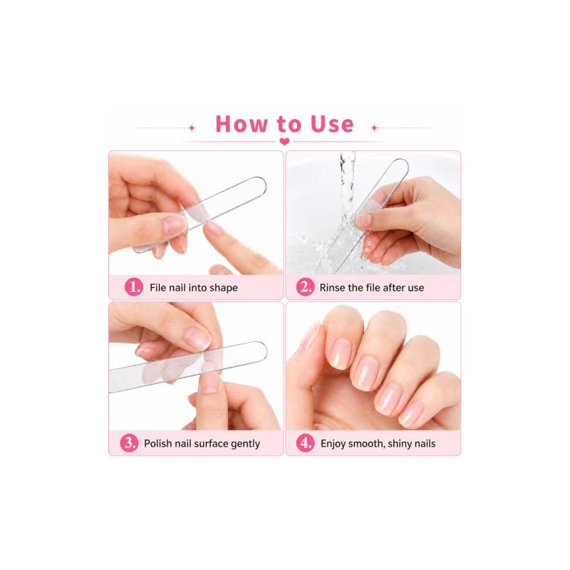 Derlaier Nano Glass Nail File 3 Pack, Professional Manicure Pedicure