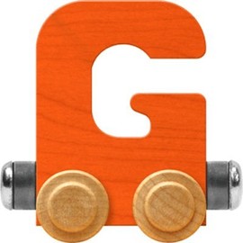 Maple Landmark NameTrains Bright Letter Car G - Made in USA (Orange)