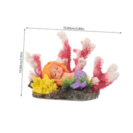 Sosoport Mermaid Sculpture for Aquarium Coral Decoration Underwater Landscape Decor Fish Tank Ornament Durable Resin Fish Tank Decor
