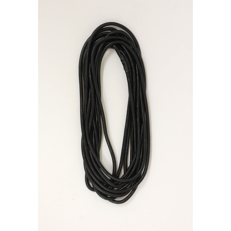 Fairytale Art Round Leather Cord 2mm Col.509 Black 2m