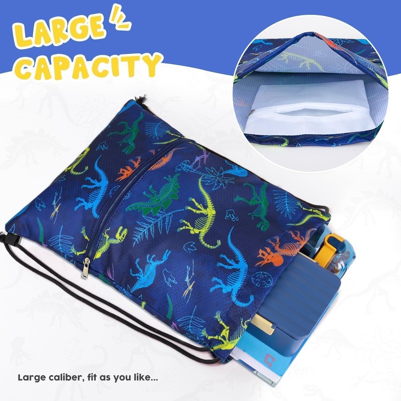 WAWSAM Dinosaur Gym Bag Children - Sports Bag Waterproof Bag