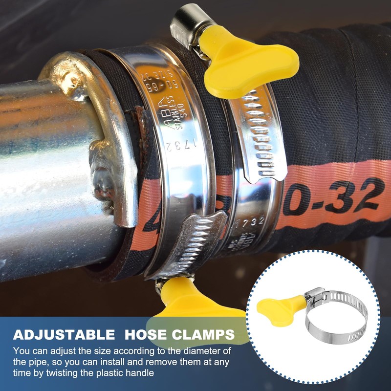 PATIKIL 30 Pcs 18-32mm Stainless Steel Hose Clamp Adjustable Bolt