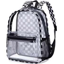 Clear Mini Backpack Stadium Approved 12x12x6 Small Transparent Backpacks Plastic See Through Bag for Work Festival Security Travel