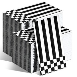 Moinchore 200 Pcs Black and White Decorative Paper Hand Towel for Bathroom 2 Ply Disposable Hand Towels Disposable Guest Towels for Kitchen Checkered Guest Napkins for Baby Shower Party Supplies