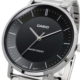 Casio MTP-VT04 Series Quartz Men's Watch, Black x Metal Band MTP-VT04D-1E, Bracelet Type