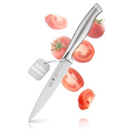 Rösle Basics Line Stainless Steel Serrated Universal Kitchen Knife, 5-inch Blande