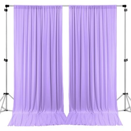 AK TRADING CO. 10 feet x 8 feet IFR Polyester Backdrop Drapes Curtains Panels with Rod Pockets - Wedding Ceremony Party Home Window Decorations - Lavender