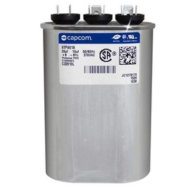 Genteq - 20 + 10 uF MFD x 370 VAC GE Industrial Replacement Dual Capacitor Oval # C32010L / 97F9018