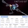 Souagyilang Baitcasting Fishing Rod Reel Combo,2 Pieces Medium Heavy Baitcasting
