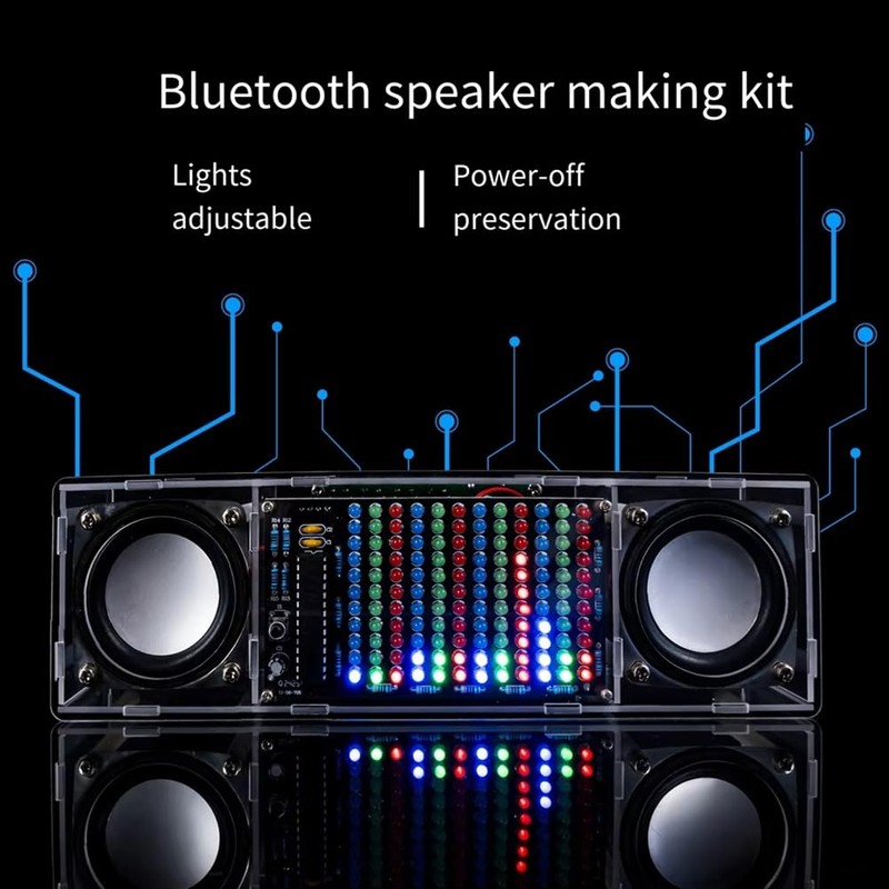 Comphic DIY Bluetooth Speaker Kit Electronic LED Music Spectrum Dual