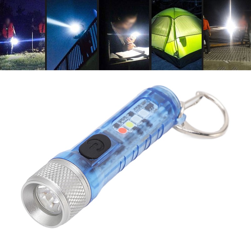 Keychain Flashlight Long Range Super Bright LED Flashlight USB Rechargeable