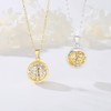 CELESTIA Pregnancy Angel Bola Necklace, Silver-Plated 18K Gold Spherical Pendant