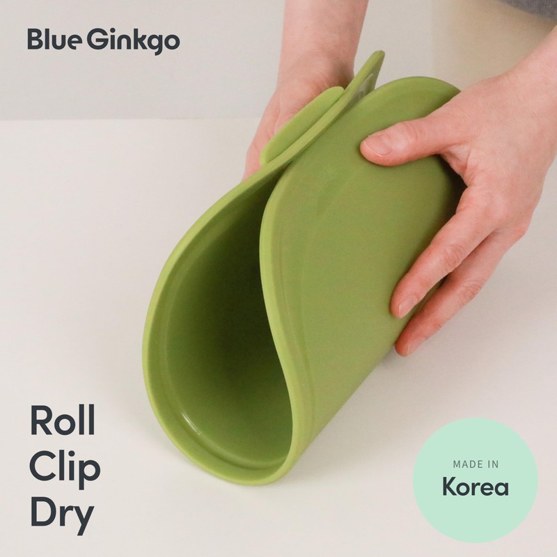 Blue Ginkgo Silicone Cutting Board – Medium – Double-Sided, Thick,