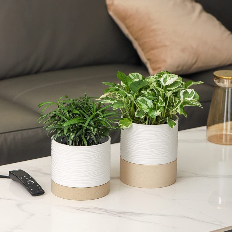 Nihow Self Watering Plant Pot: 6 Inch Ceramic Planter with