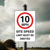 10mph site speed limit must be obeyed- 3mm Aluminum Dibond
