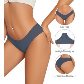 ULTREAGLE Seamless Bikini Underwear For Women - Soft Stretchy & Breathable Workout Underwear Women MultiPack, S