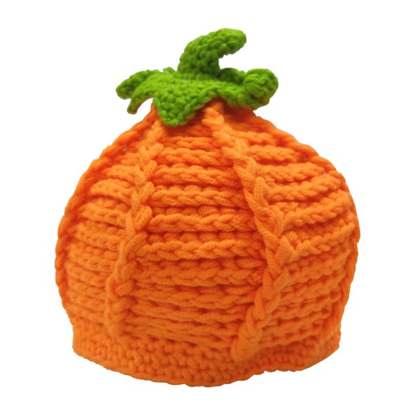 Tinsow Baby Boys Girls Thanksgiving Christmas Beanie Pumpkin Hat Knitted Cap Hat Halloween Photo Prop (1) Orange