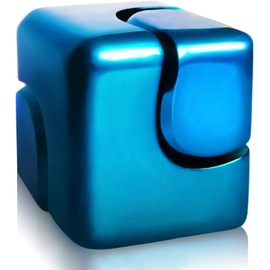 JUYOU Kirsite Metal Relaxing Toy Sensory Fidget Cube Party Favors Small Anxiety Toys, Fidget Toys Fidget Cube Spinner for Adults, Stress Relief Gifts for Kids, Teens, Boyfriend, Men, Women (Blue)