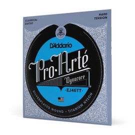 D'Addario Gitarrensaiten Konzertgitarre | Akustikgitarre | Akustik Gitarre Saiten | Classical Guitar Strings | EJ46TT Saitensatz ProArte Dynacore Titanium Trebles Hard Tension