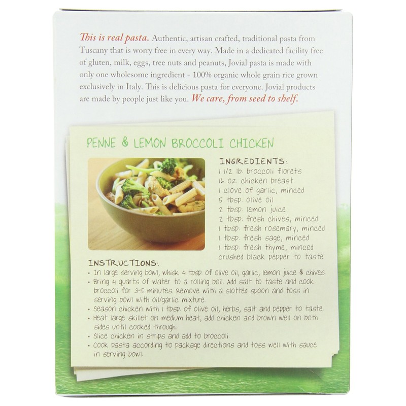 Jovial Organic Brown Rice Penne Rigate, 12-Ounce Packages (Pack of