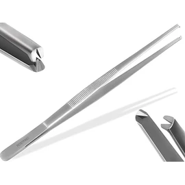 Profi Pinzette Gerade 10,5 cm bis 60 cm AUSWAHL, mit Innenzahnung NEU (25 cm)