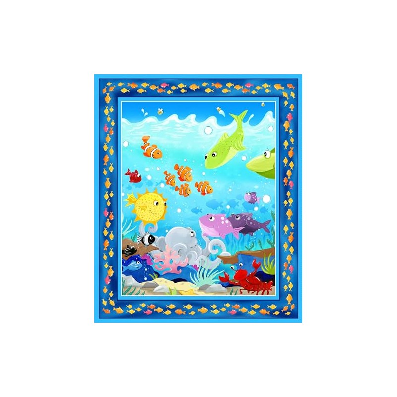 Generic Susybee Multi Under The Sea Digital 36in Fabric Panel
