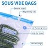 Reusable Food Storage Bag,Kiwinvou Portable Vacuum Sealer Storage Bags,Dry and
