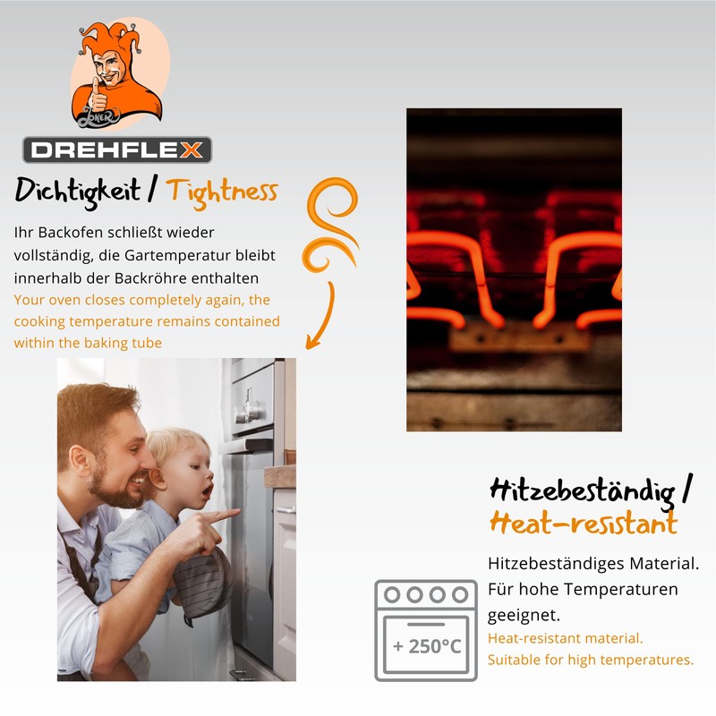 DREHFLEX - BOD20 Gasket/Oven Gasket/Rubber Suitable for Various Cookers /