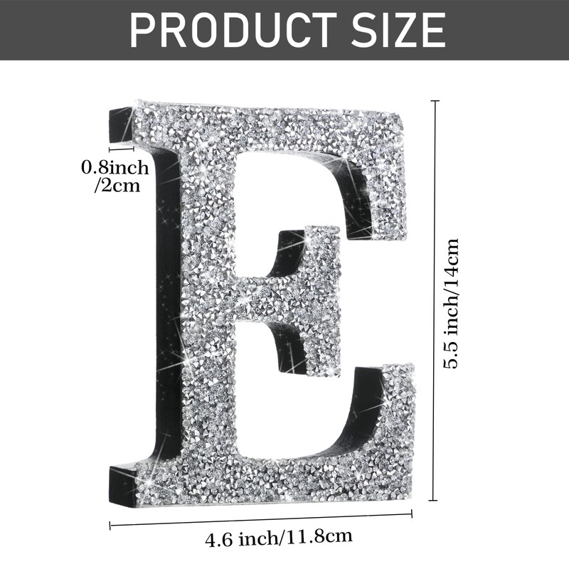 Qunclay 5.7 Inch Crystal Diamond Letters Shiny Letters Decor Hanging
