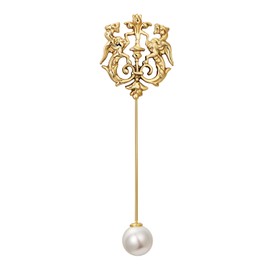 SHE'S FREE STYLE JUST FOR YOU [Versailles Dream] Vintage Leo Scepter brooches and pins for women, Pearl brooch pins crown flower Metal Plating Process safety pins Baroque Style jewelry brooches