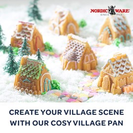 Nordic Ware Cozy Village Gingerbread House, 6 Cups, Silver