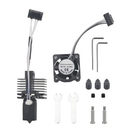 Bamboo Lab x1 x1c Hotend Complete Kit for x1 Series 3D Printer Full Assembly Hardened Steel HotEnd with Fan, Thermistor Ceramic Heater 0.4mm Nozzle and Extruder Heating Block Replacement (x1)