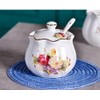 Mozacona Ceramics Retro Flower Sugar Bowl Spice Jar Storage Seasoning