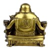 STCREE Chinese Feng Shui Brass Statue Sitting Laughing Buddha Statue