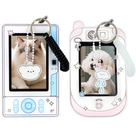 Pack of 2 Photocard Holder Keychain Acrylic Card Holder ID Card Sleeves Photo Card Holder Card Cases with Key Ring Wrist Reel ID Card Holder Card Case Card Case Card Case