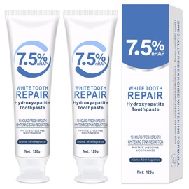 Pack of 2 Hydroxyapatite Toothpaste Without Fluoride, Fresh Breath Toothpaste, Hydroxyapatite, Deep Cleansing Hydroxyapatite Toothpaste, Remineralisation Toothpaste, Holistic Protection for Teeth