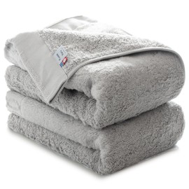 Trampalan Imabari Towel, Bath Towel, Set of 2, FuwaKaru, Made in Japan, Quick Drying, Water Absorbent, Lightweight, Thick, 100% Cotton (Gray)
