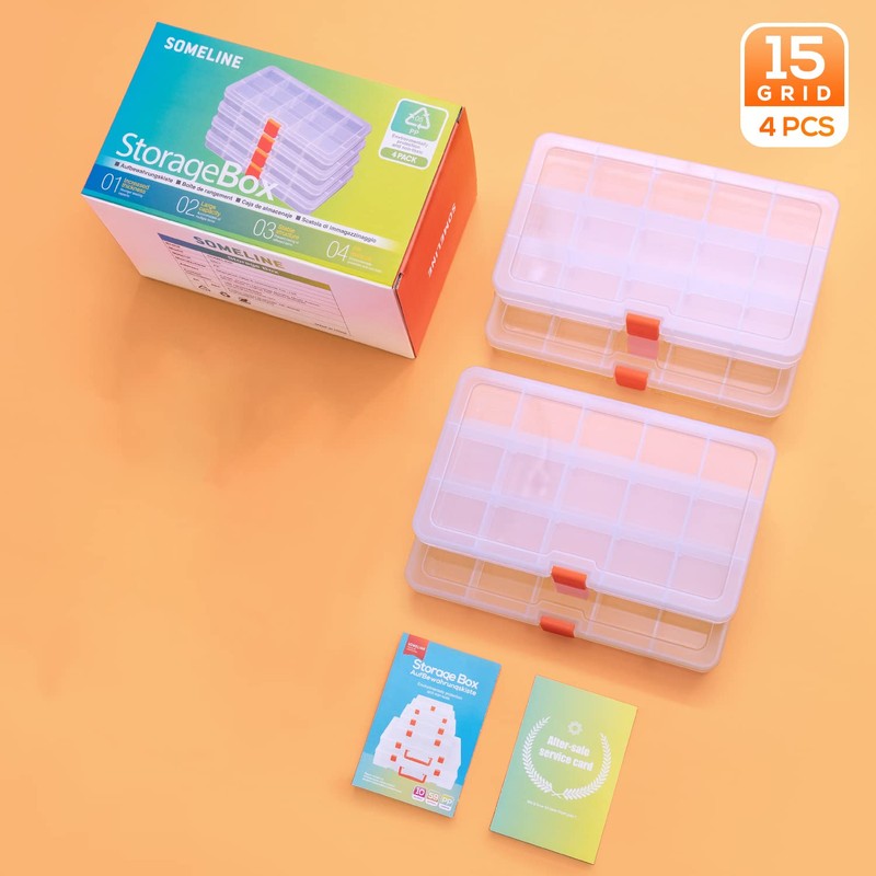 SOMELINE® Plastic Storage Box with 15 compartments | Stable sorting