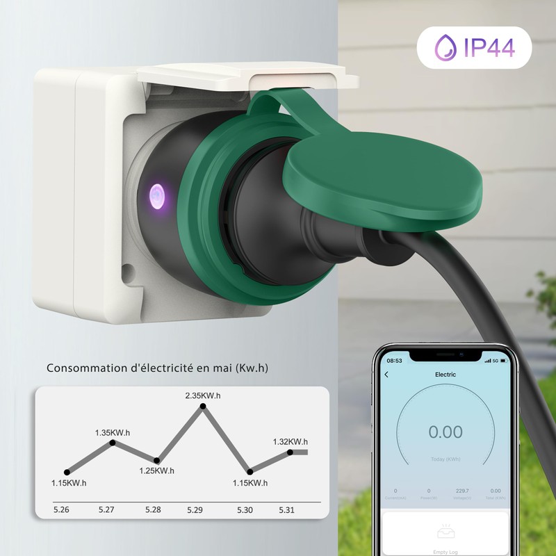 UCOMEN 1 x Wifi Socket Type E (EU) 16A 3680W
