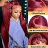 HALERP 26 Inch 99J Burgundy Lace Front Wigs Human Hair